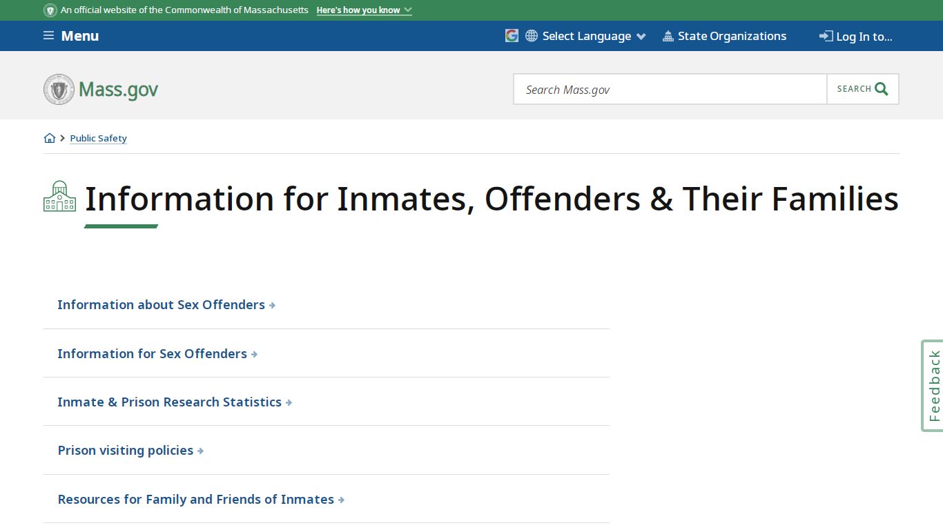 Prisons & Inmates | Mass.gov